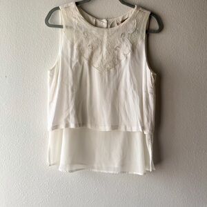 Forever 21 White Layered Lace Blouse